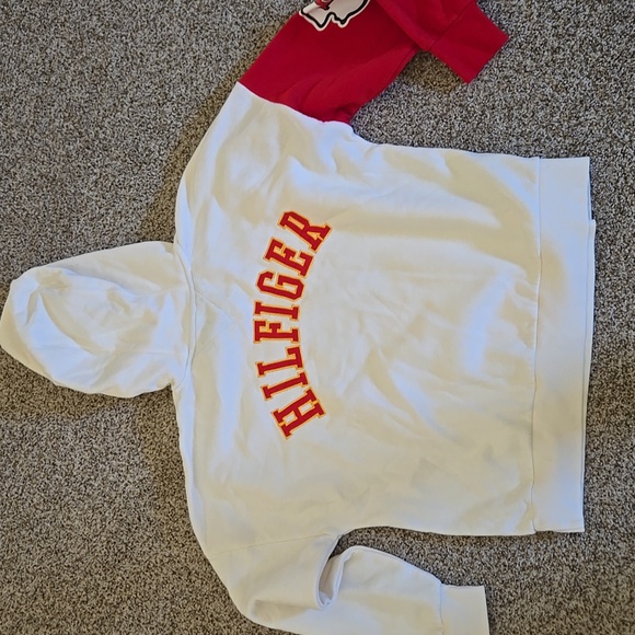 Tommy Hilfiger Red and White Chiefs Hoodie Sz S - Picture 3 of 4